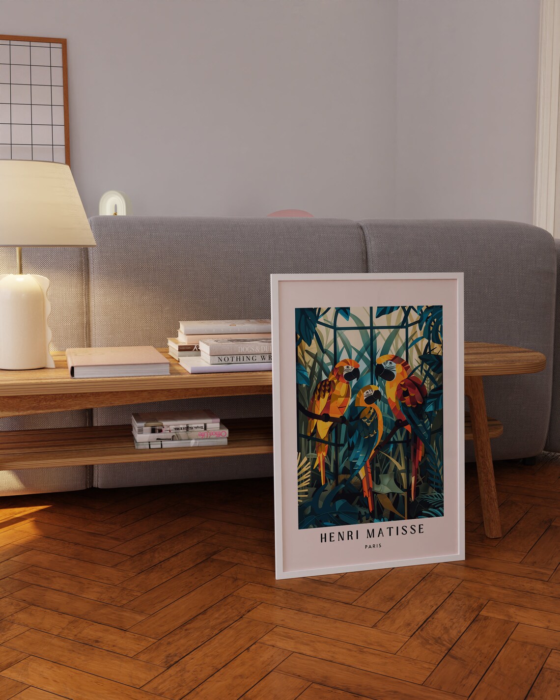 Henri Matisse Paris Three Colorful Parrots Jungle Bird Poster - Image 3