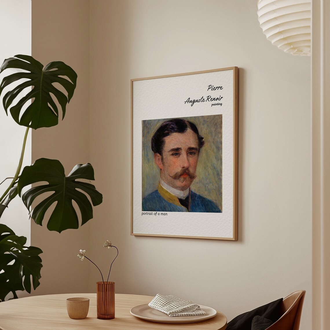 Renoir Portrait of a Man Mustache Impressionist Painting Poster - Image 2