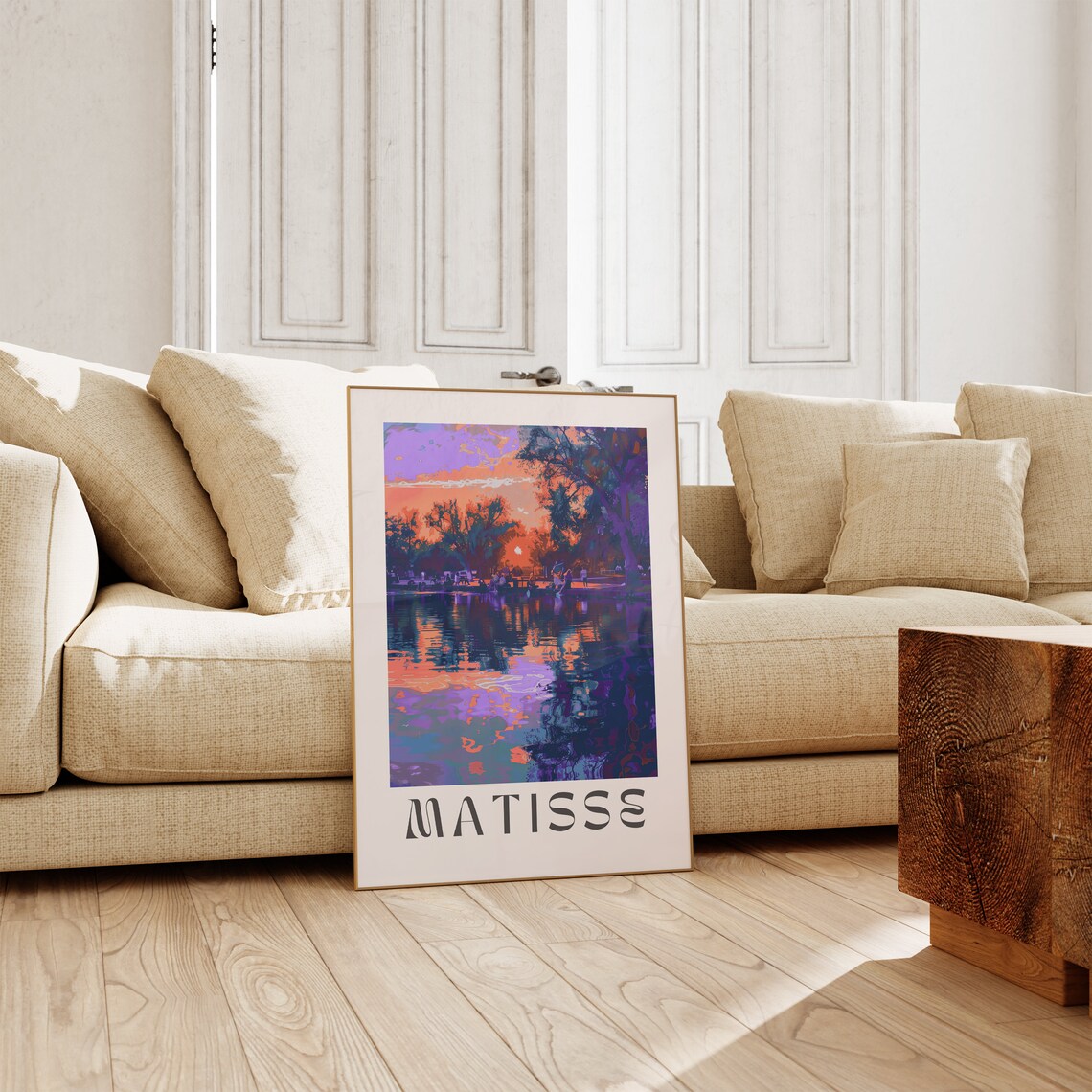 Henri Matisse Lakeside Park Sunset Reflection Evening Art Poster - Image 2
