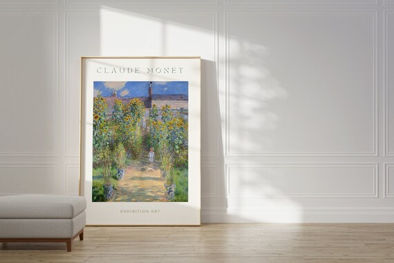 Claude Monet Poster Mid Century Modern Wall Art For Aesthetic Room Decor Monet Print As Best Friend Gift Monet Exhibition Poster