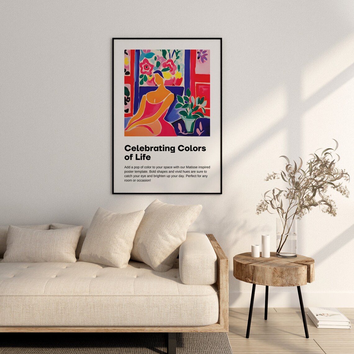 Matisse Inspired Reclining Woman Pink Modern Figure Art Poster - Image 2