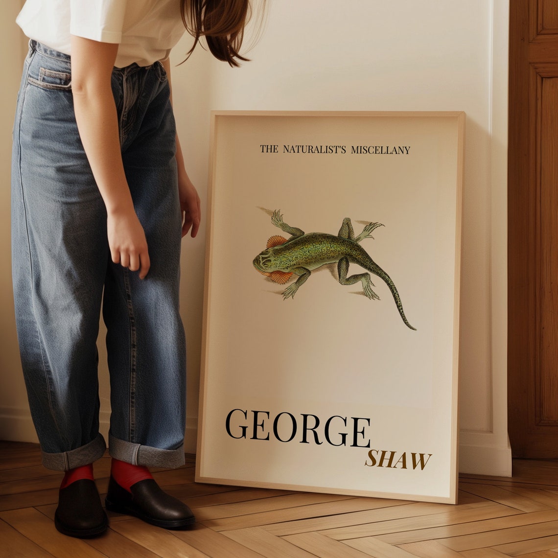 George Shaw Antique Green Lizard Natural History Exhibition Poster - Image 3