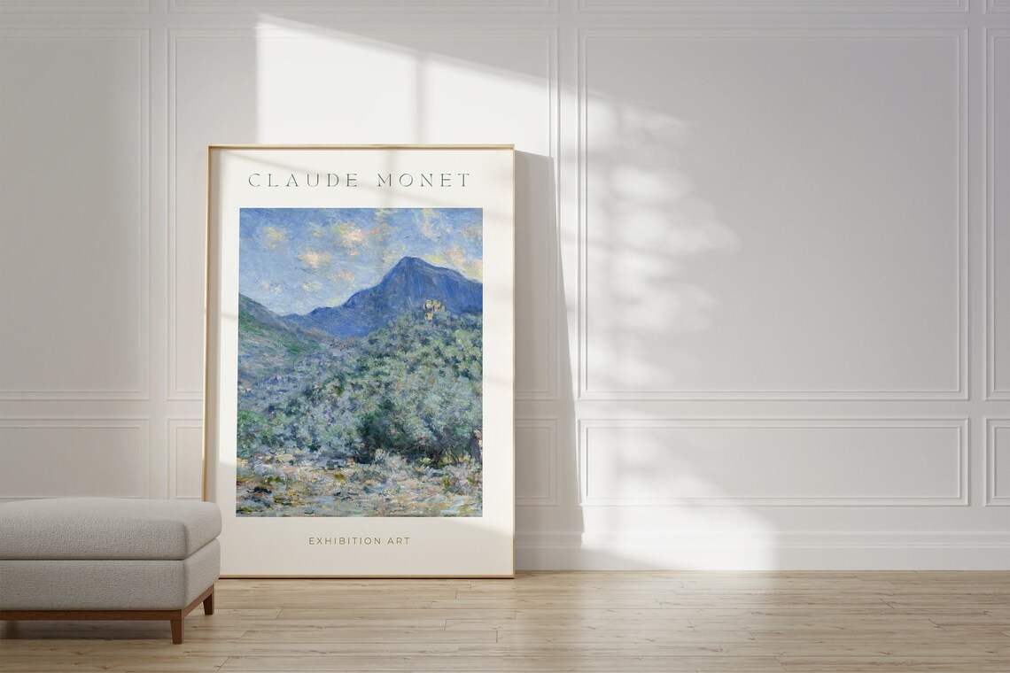 Claude Monet Mediterranean Mountain Coastal Landscape Art Poster