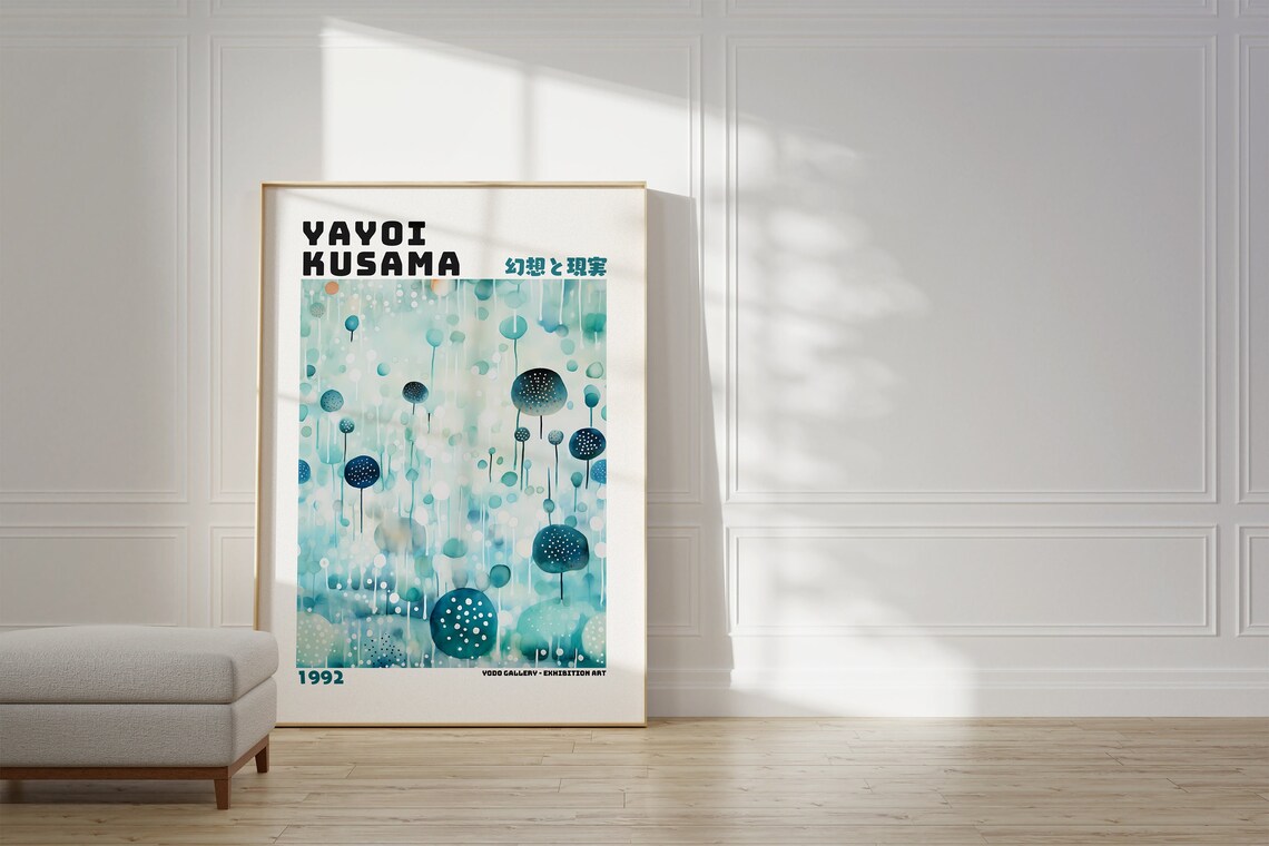 Yayoi Kusama 1992 Aqua Dot Spheres Japanese Exhibition Art Poster