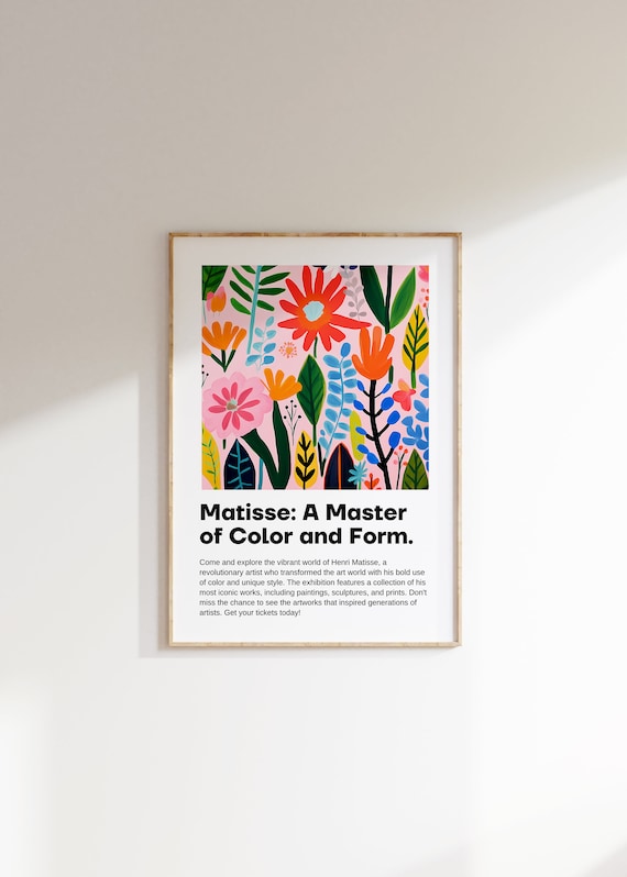 Henri Matisse Poster Minimalist Wall Art Matisse Mueseum Print Aesthetic Matisse Print For Modern Gallery Exhibition Art