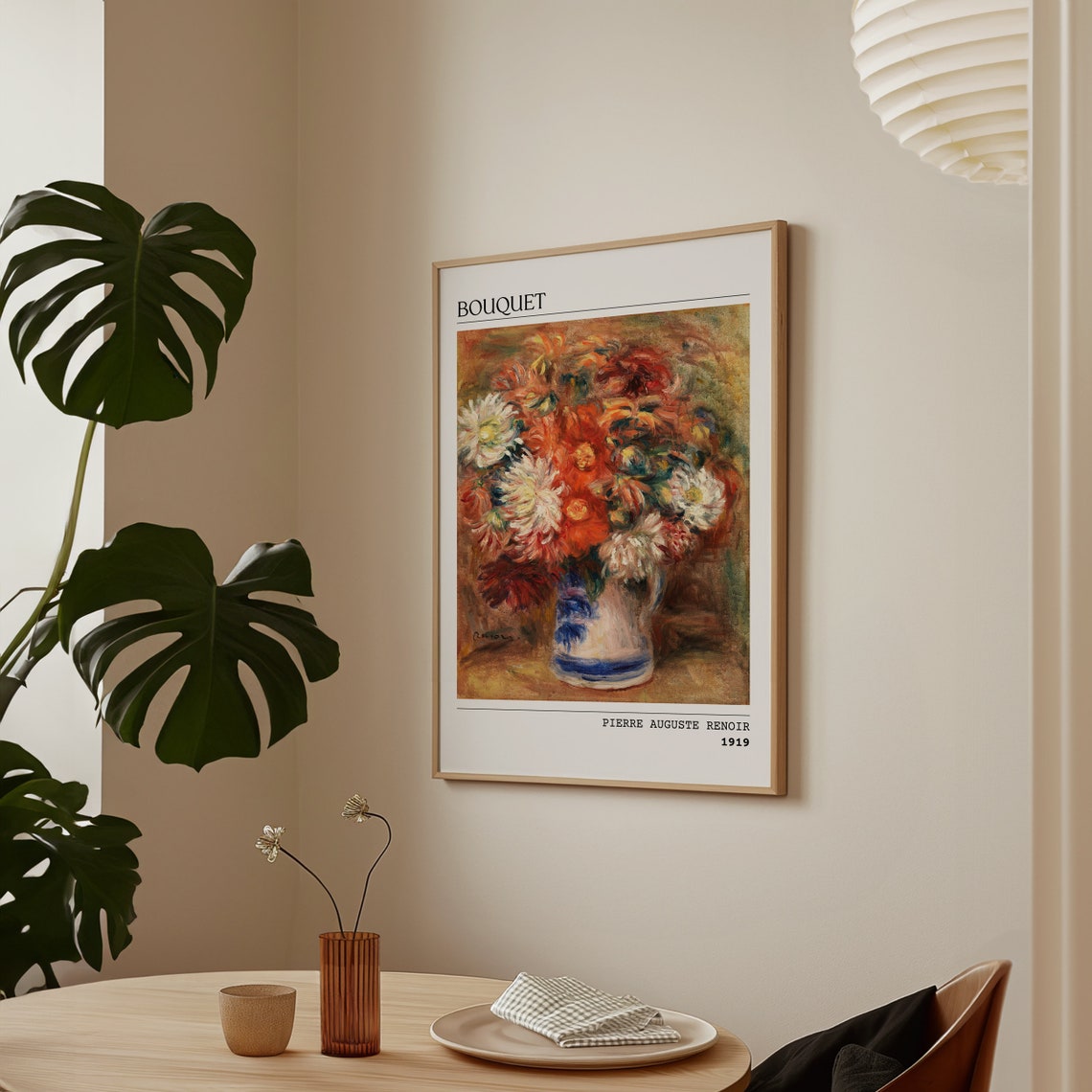 Bouquet Auguste Renoir Wall Art Garden Flowers Vintage Wall Art Flower Bouquet Oil Painting Living Room Decor Floral Art Print - Image 3