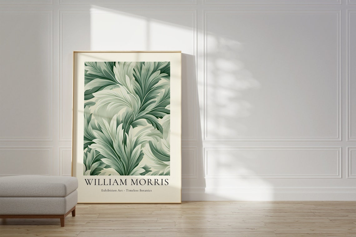 William Morris Green Acanthus Leaf Timeless Botanics Exhibition Poster