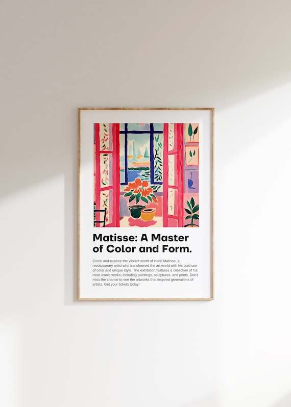 Henri Matisse Poster Minimalist Wall Art Matisse Mueseum Print Aesthetic Matisse Print For Modern Gallery Exhibition Art