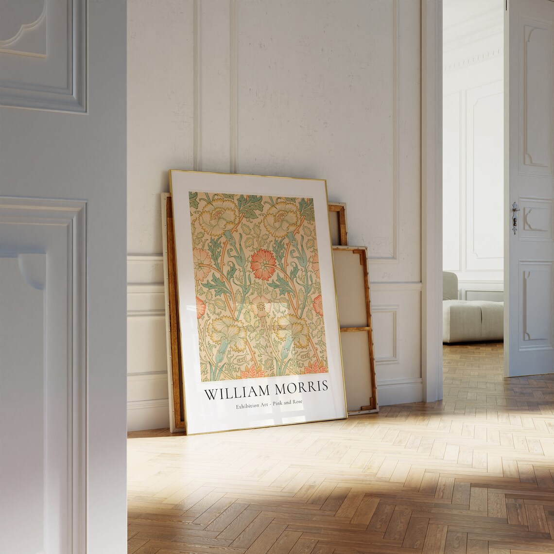 William Morris Pink and Rose Floral Exhibition Arts Crafts Poster - Image 3