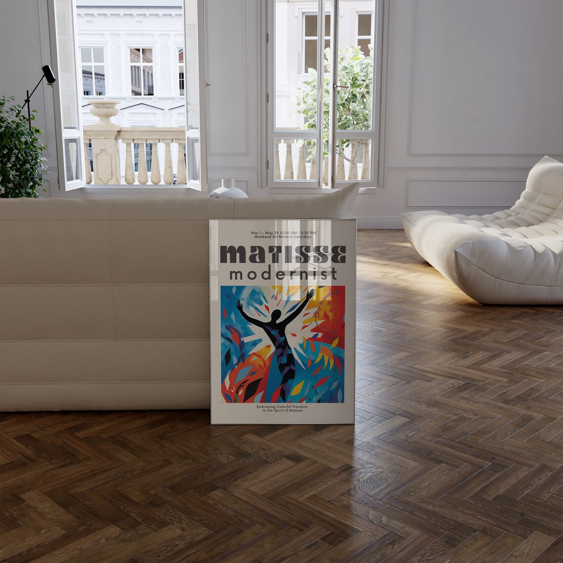 Matisse Modernist Figure Arms Raised Colorful Freedom Art Poster - Image 2