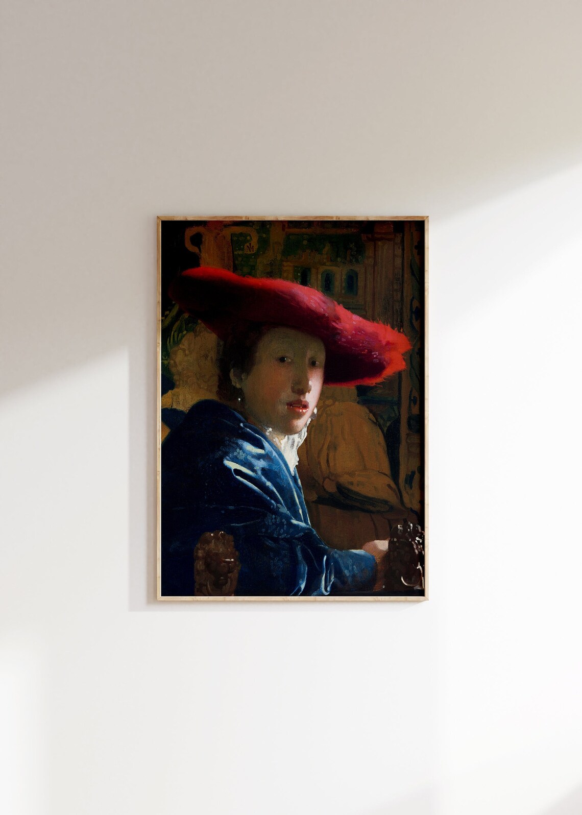 Johannes Vermeer Girl with the Red Hat Portrait Classic Art Poster