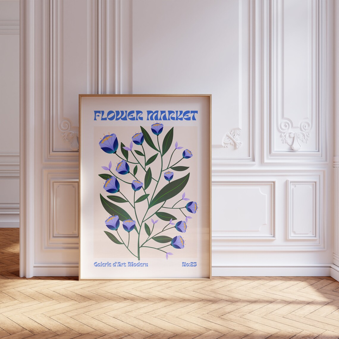 Flower Market Blue Floral Botanical Galerie dArt Moderna Poster - Image 3