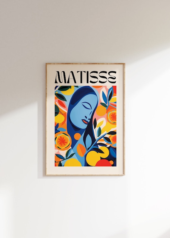 Henri Matisse Blue Woman Portrait with Citrus Modern Art Poster