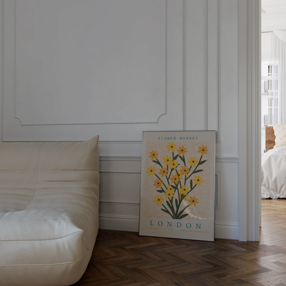Flower Market London Yellow Daisy Botanical Market No 11 Poster - Image 2
