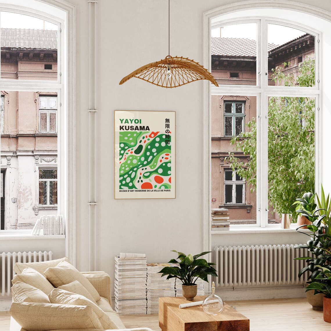 Yayoi Kusama Green Red White Dots Infinite Time Museum Art Poster - Image 3