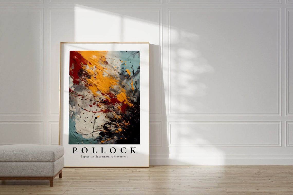 Jackson Pollock Expressive Expressionist Abstract Splash Art Poster