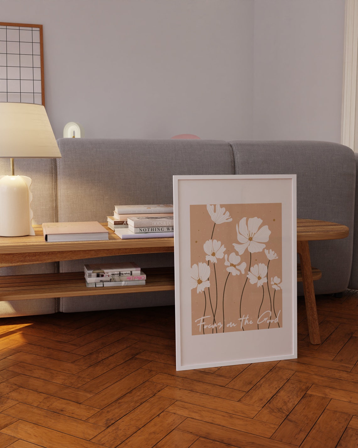 Focus on the Good White Flowers Inspirational Quote Art Poster - Image 4