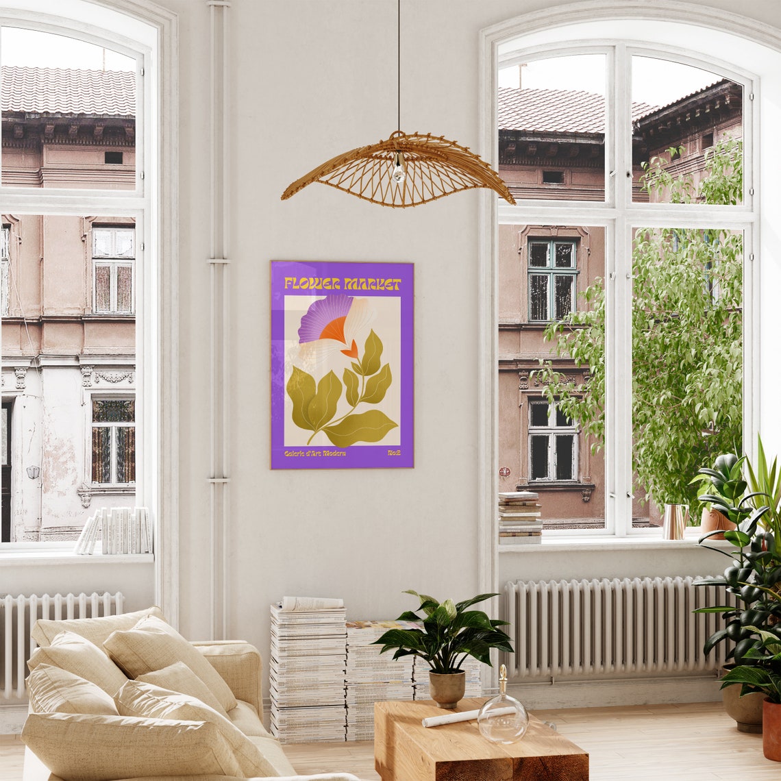 Flower Market No 2 Purple Orchid Bloom Modern Botanical Poster - Image 4