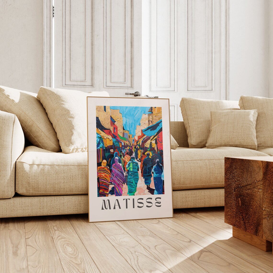 Matisse Vibrant Crowded Market Street Bold Colorful Art Poster - Image 2