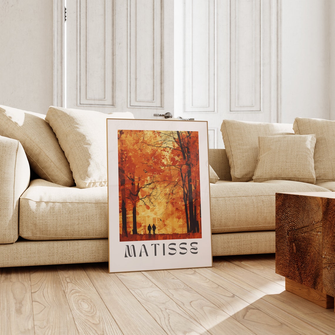 Matisse Golden Autumn Forest Path Two Figures Warm Fall Poster - Image 2
