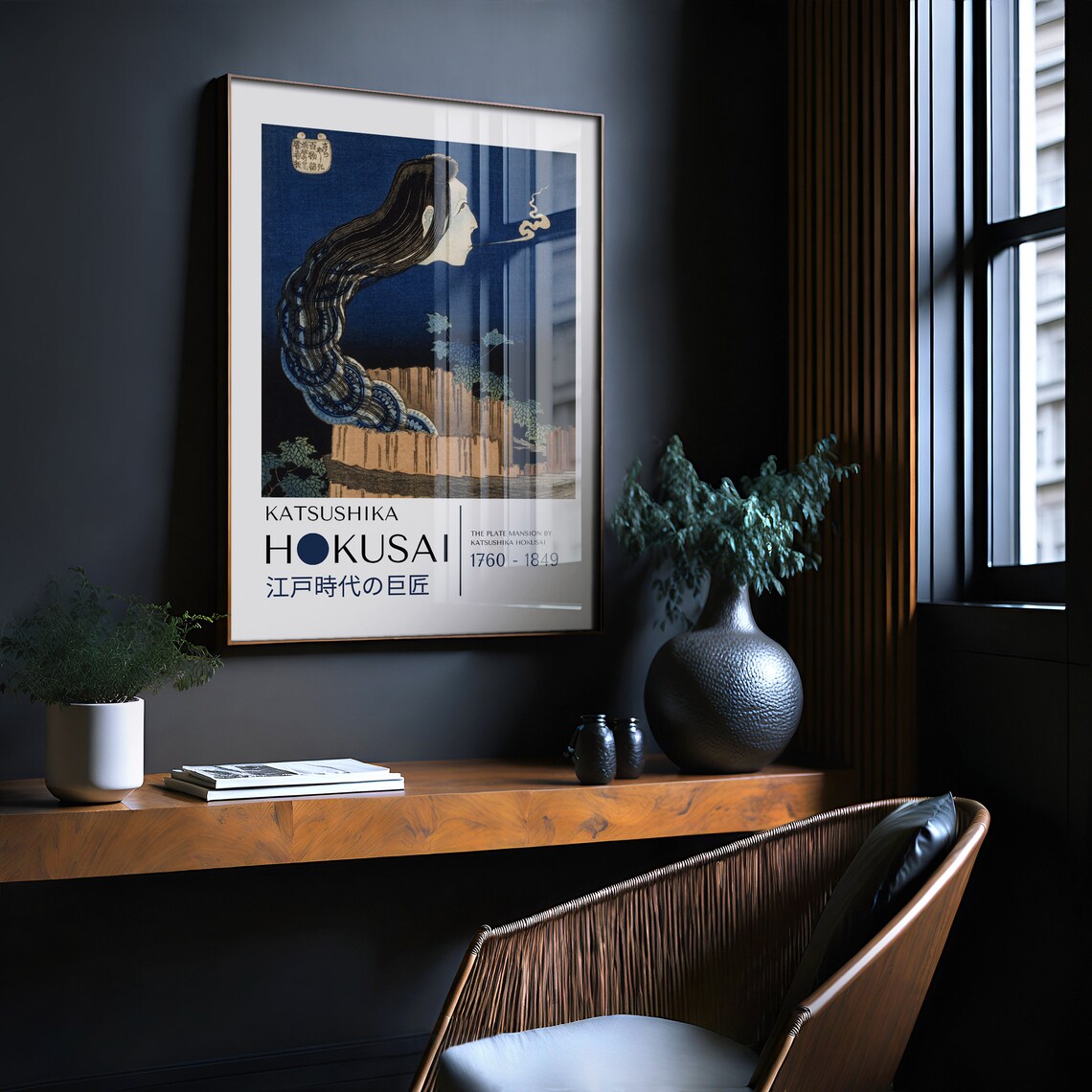 Katsushika Hokusai Rokurokubi Ghost Plate Mansion Ukiyo-e Poster - Image 2