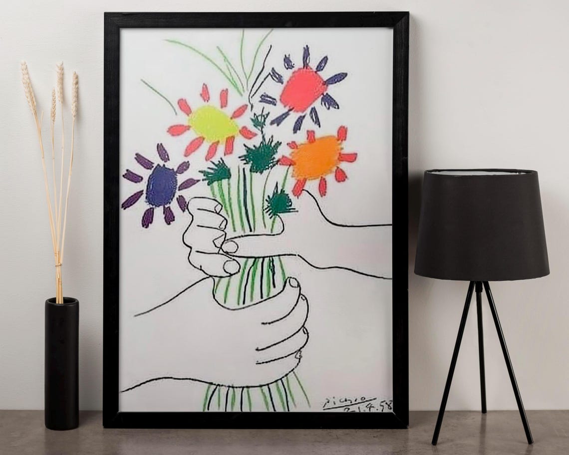Pablo Picasso Bouquet of Peace 1958 Cheerful Flowers Lithograph Poster