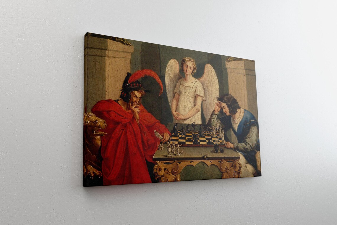 Faust and Mephistopheles Playing Chess Art Print - Image 5