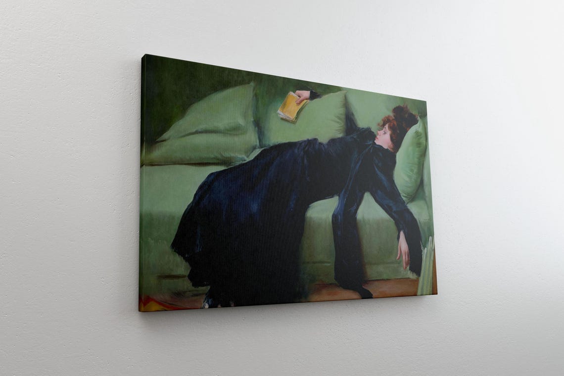 Decadent Young Woman Art After The Dance Framed Art Ramon Casas Painting Art Print Female Portrait Vintage Poster Wall Book Gift - Image 4