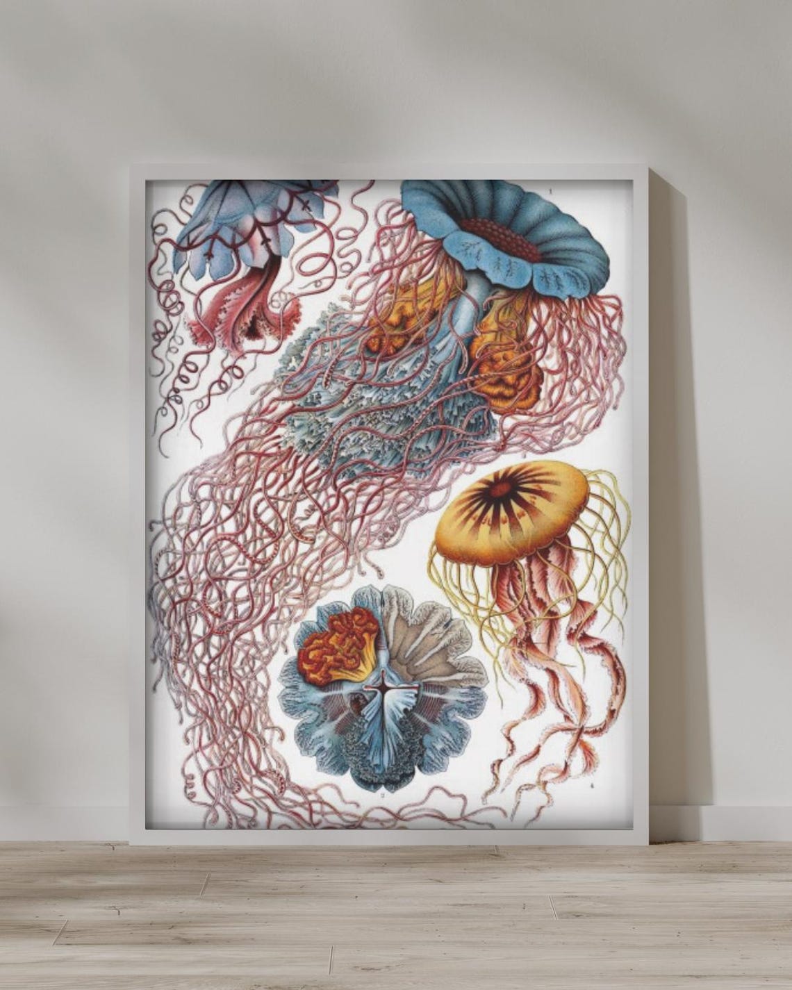 Ocean Colorful Jellyfish Wall Art Underwater Nautical Wall Art - Image 3