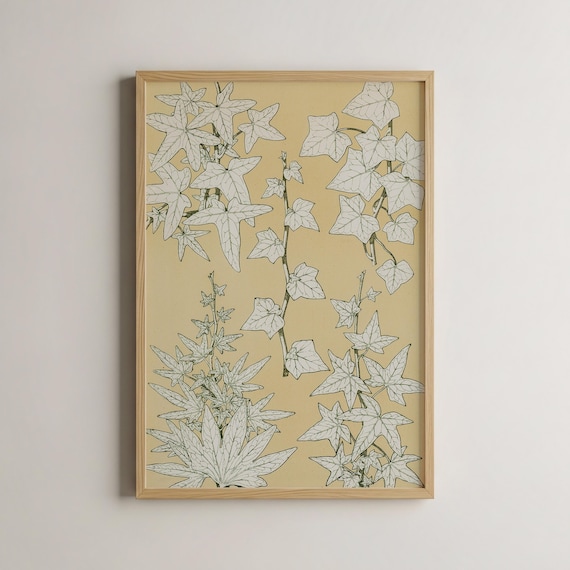 Vintage Botanical Leaf Print Nature Illustration
