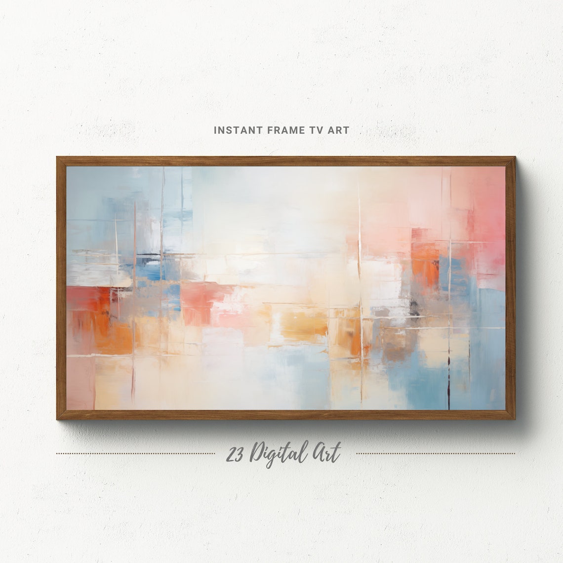 Colorful Abstract Cityscape Soft Pastel Blocks Modern Art Poster