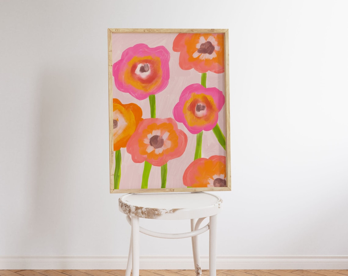 Abstract Floral Colorful Botanical Art Print