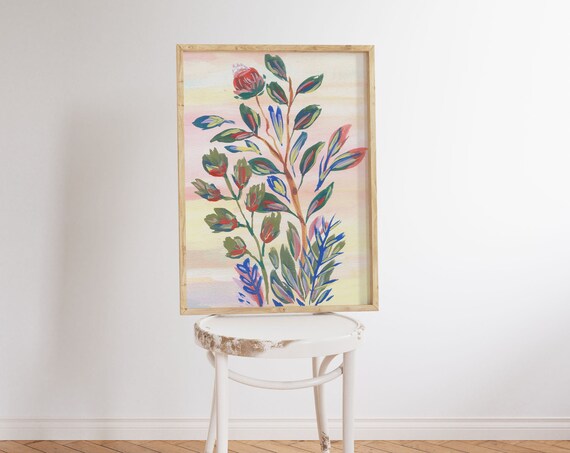 Abstract Floral Print Colorful Botanical Wall Art