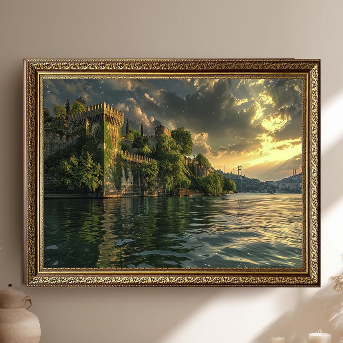 Rumeli Fortress Istanbul Sunset Over Bosphorus Castle Poster
