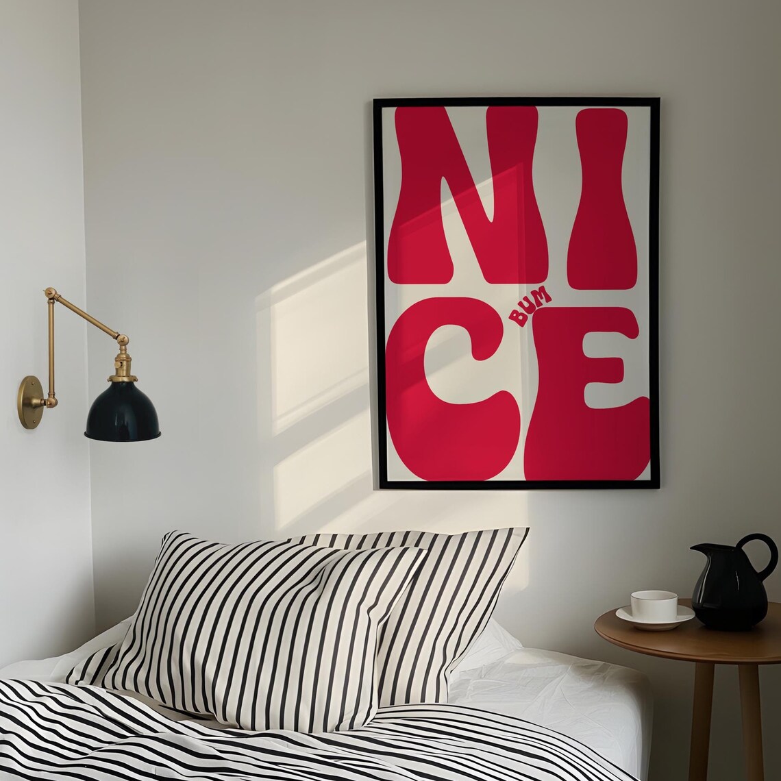 Nice Bum Funny Typography Bathroom Art Print
