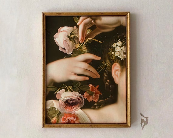 Baroque Art Altered Feminine Wall Woman Portrait Maximalist Print Eclectic Gallery Funky Home Decor Poster