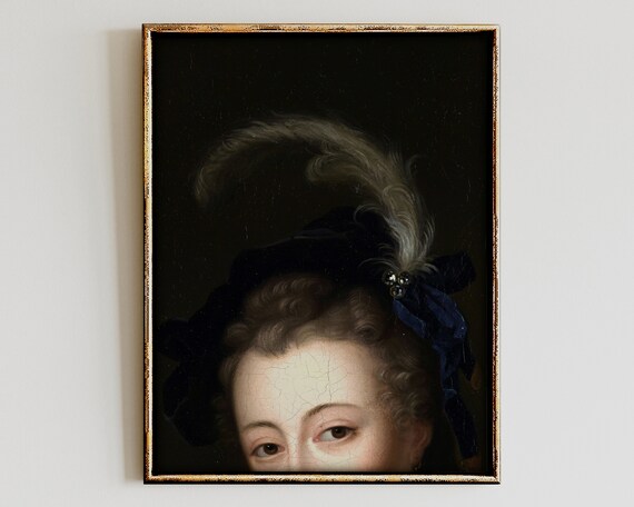 Moody Portrait Dark Academia Decor Altered Art Woman Victorian Wall Print