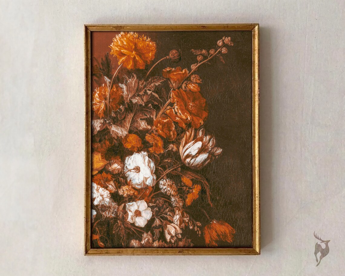 Moody Flower Dark Academia Wall Art Print