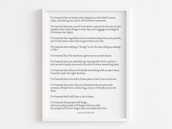 Ive Learned That No Matter Quote, Typography Decor