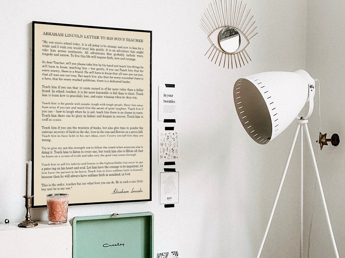 Abraham Lincoln Letter To His Sons, Art Print - Image 3