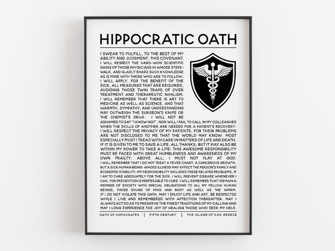 The Hippocratic Oath, Doctor Clinic Graduation Gift
