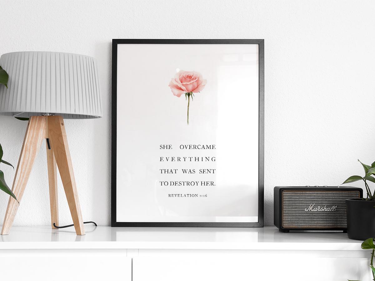 She Overcame Everything That Was Sent, Scripture Art - Image 2