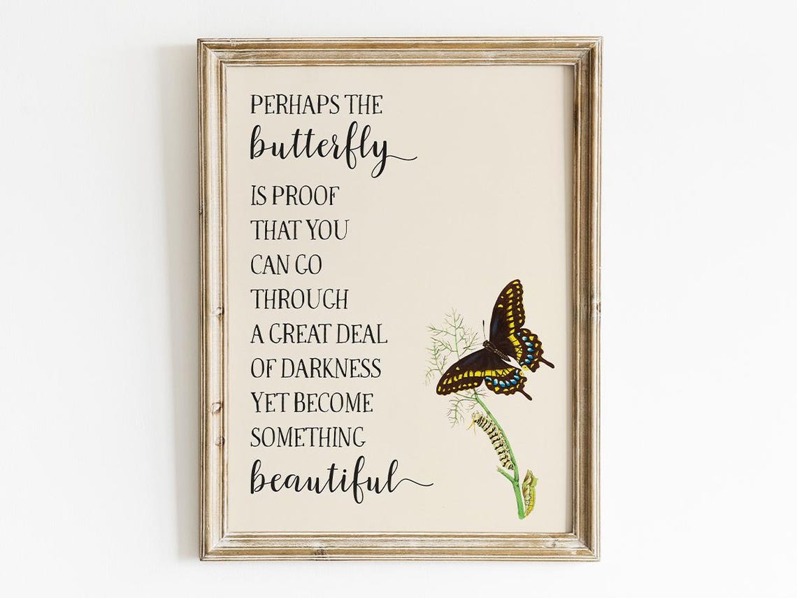 Perhaps Butterfly Beautiful Wisdom Quote Growth Journey Inspiration Wall Art Positivity Decor Friends Gift