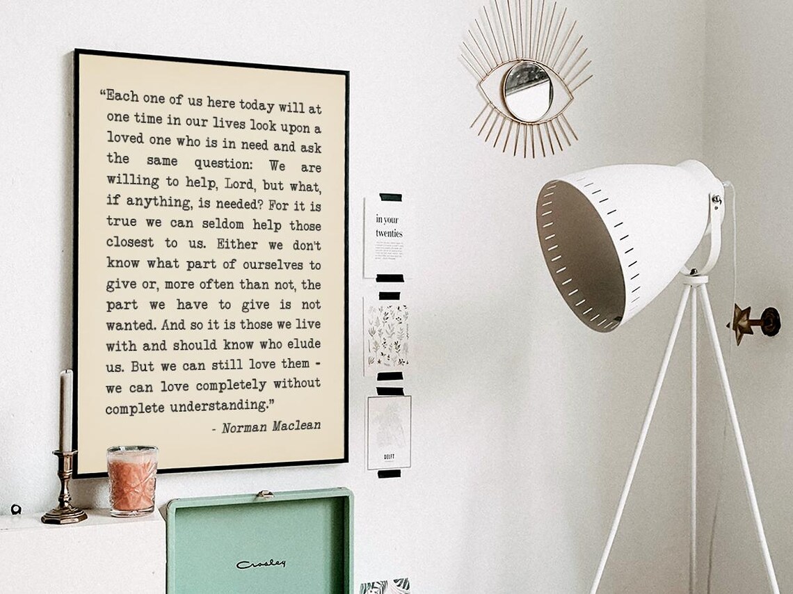 A River Runs Through It Quote, Literary Decor - Image 3