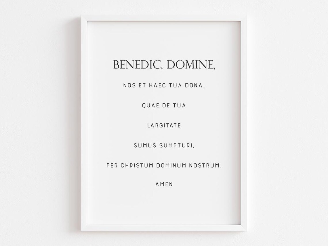 Bless Us O Lord Prayer, Catholic Kitchen Decor
