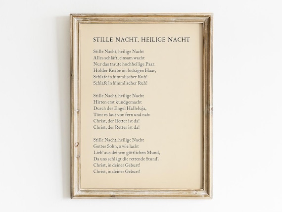 Stille Nacht Heilige Nacht, German Christmas Carol