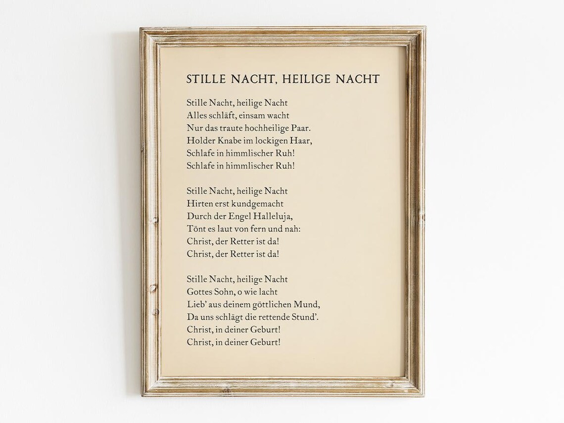 Stille Nacht Heilige Nacht, German Christmas Carol