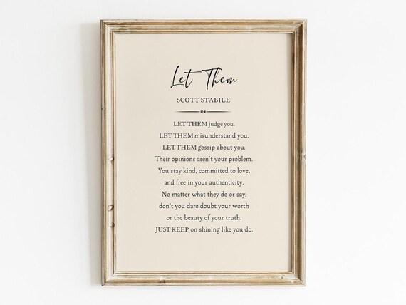Scott Stabile Let Them Judge You Self-Worth Poem Quote Poster