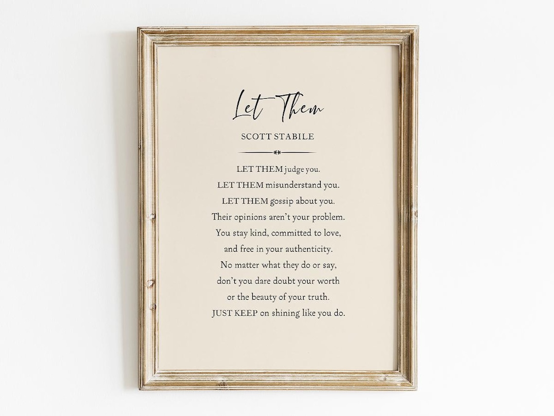 Scott Stabile Let Them Judge You Self-Worth Poem Quote Poster