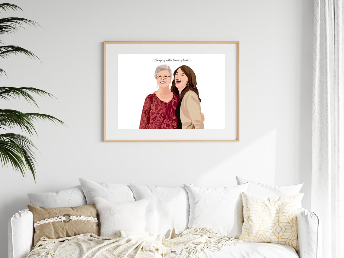 Always My Mother Forever My Friend Grandma Portrait Illustration Poster - Image 6